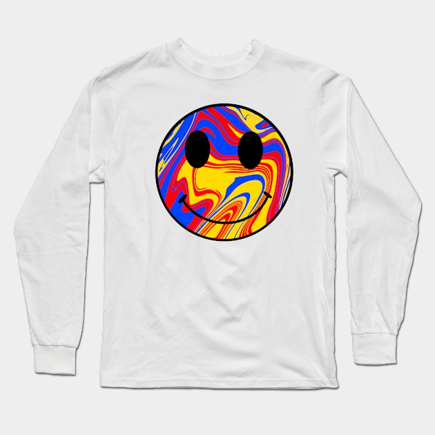 Primary color swirl smile Long Sleeve T-Shirt by CalliesArt